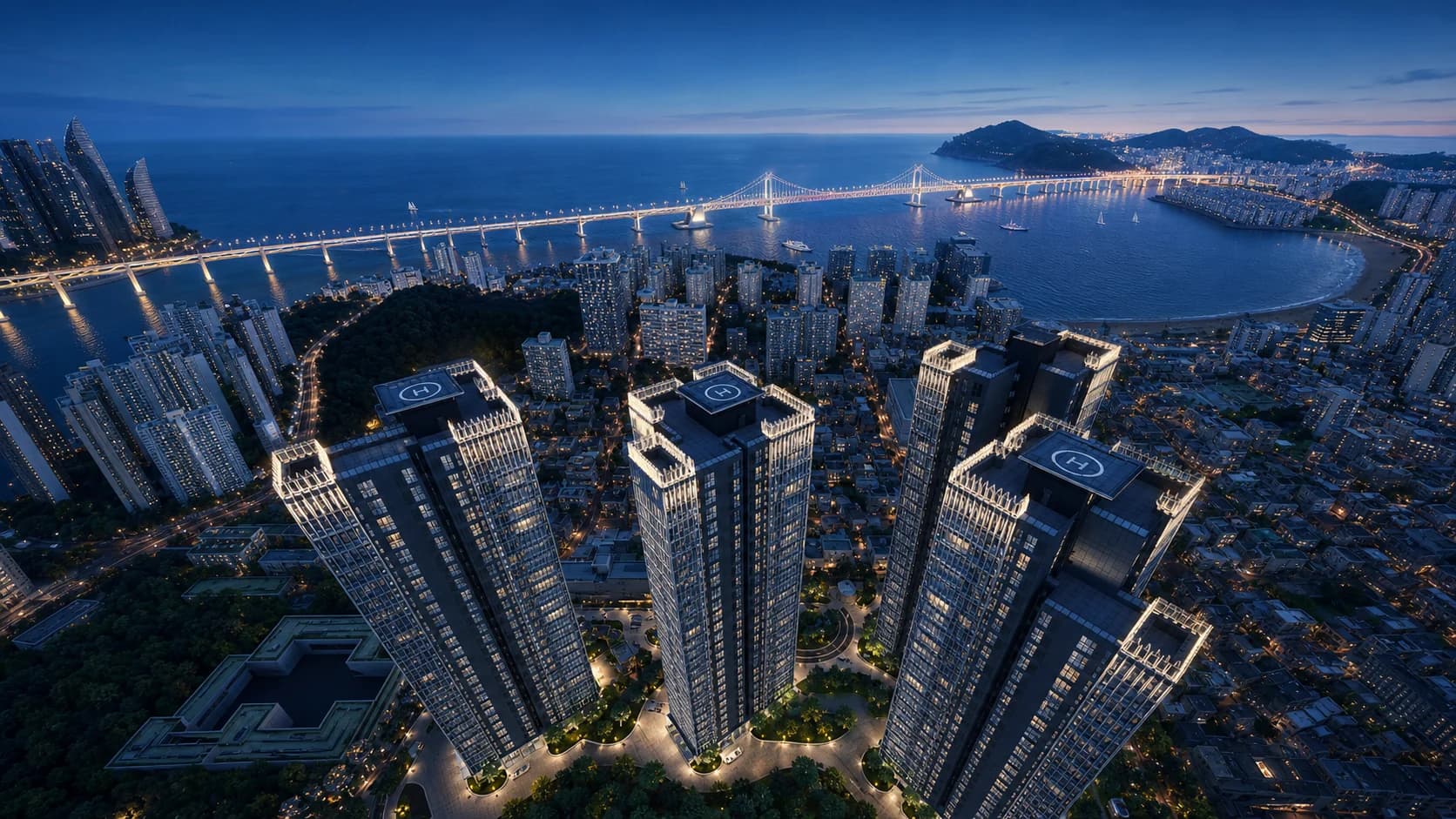 알티에로 광안 하이퍼엔드 단지 전경: 부산 수영구 민락동 ALTIERO, 4개동 366세대 오션·리버뷰